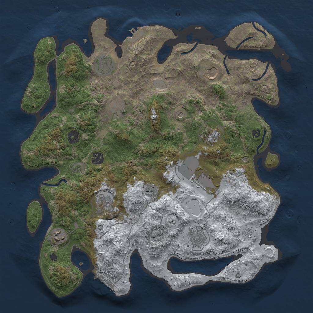 Rust Map: Procedural Map, Size: 3750, Seed: 92110238, 19 Monuments