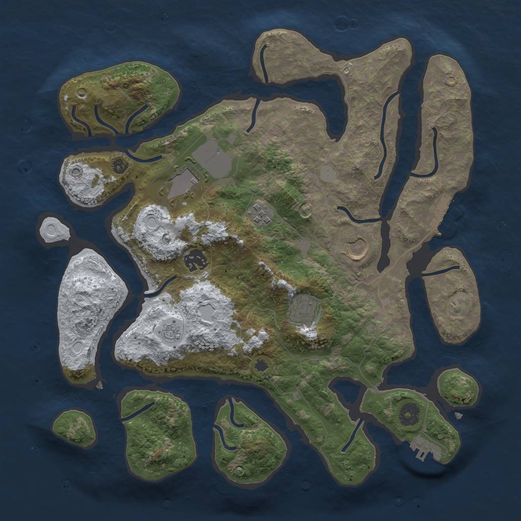 Rust Map: Procedural Map, Size: 3500, Seed: 602850183, 13 Monuments