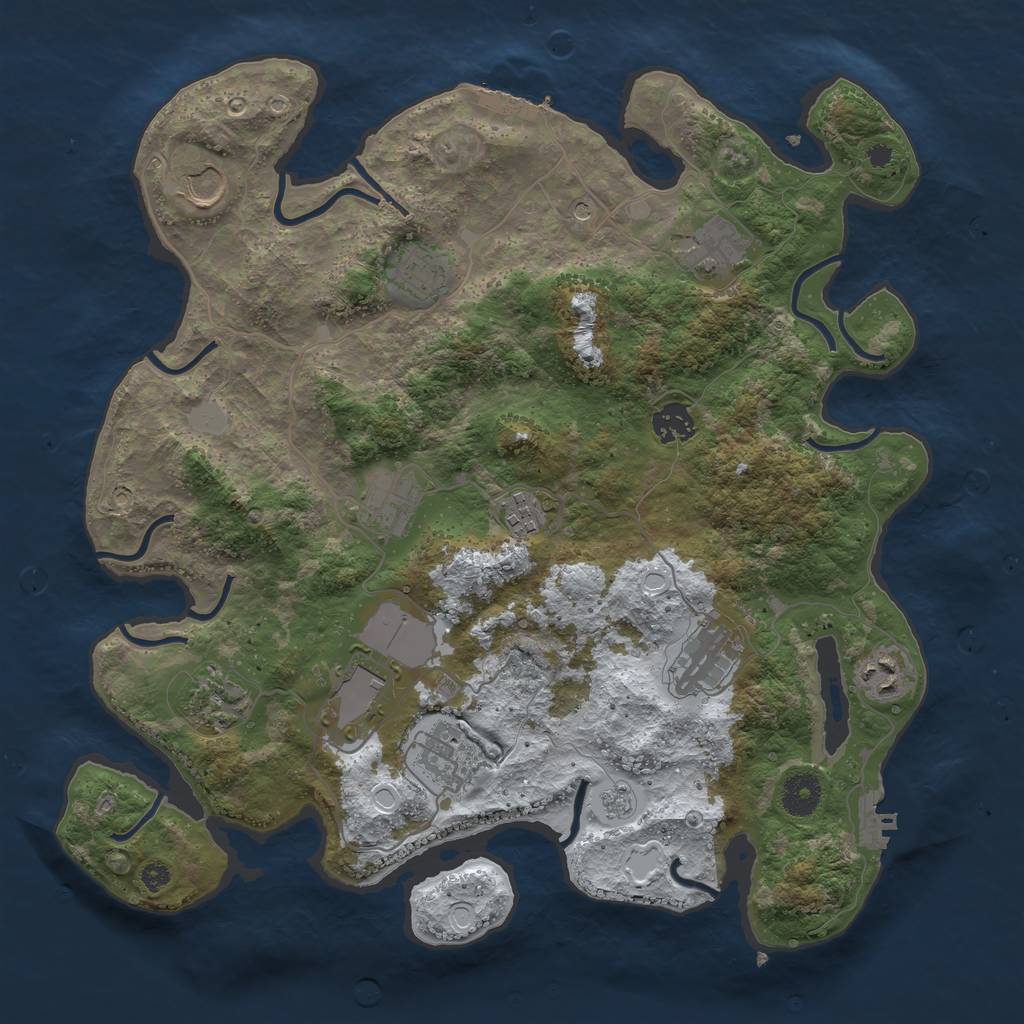 Rust Map: Procedural Map, Size: 3750, Seed: 9732406, 20 Monuments