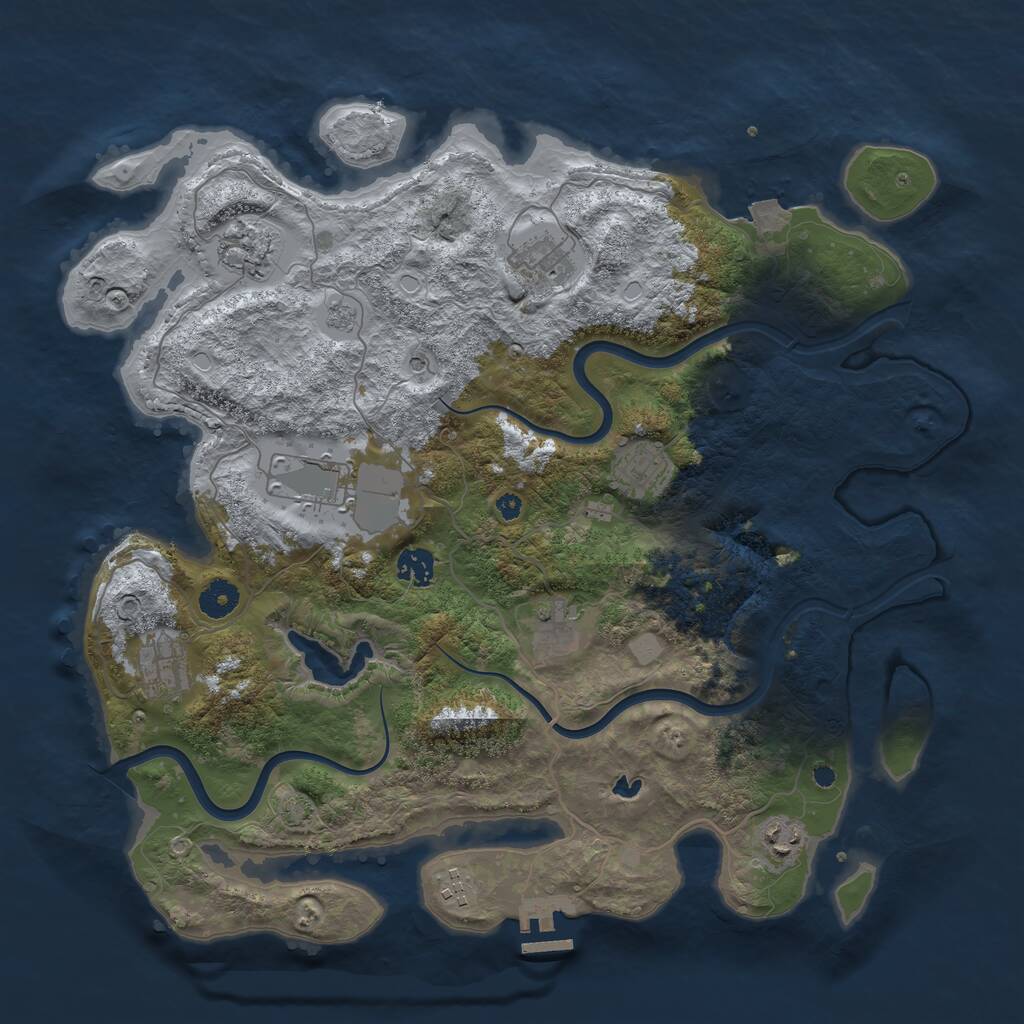 Rust Map: Procedural Map, Size: 4000, Seed: 2179, 14 Monuments
