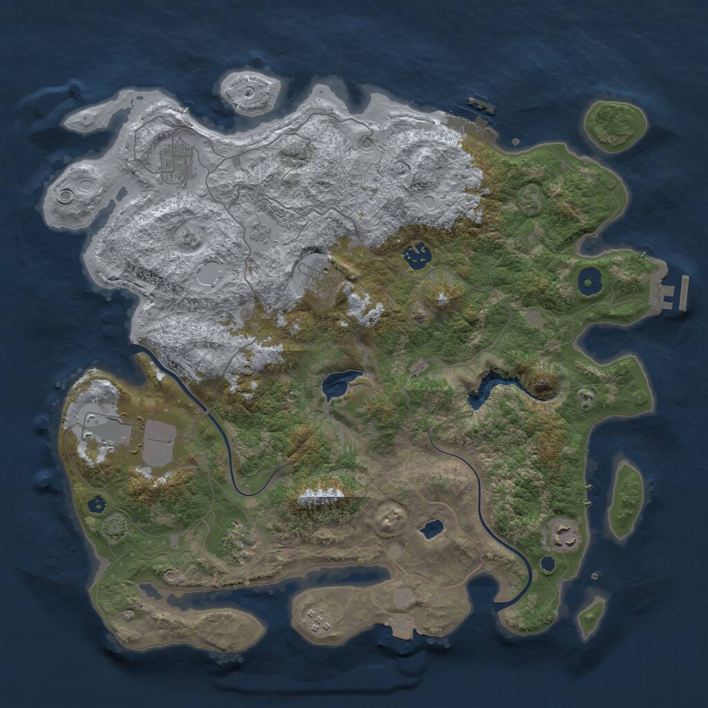 Rust Map: Procedural Map, Size: 4000, Seed: 2179, 13 Monuments