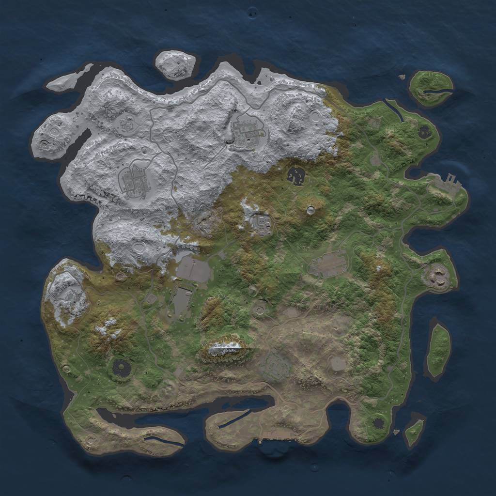 Rust Map: Procedural Map, Size: 4000, Seed: 2179, 16 Monuments