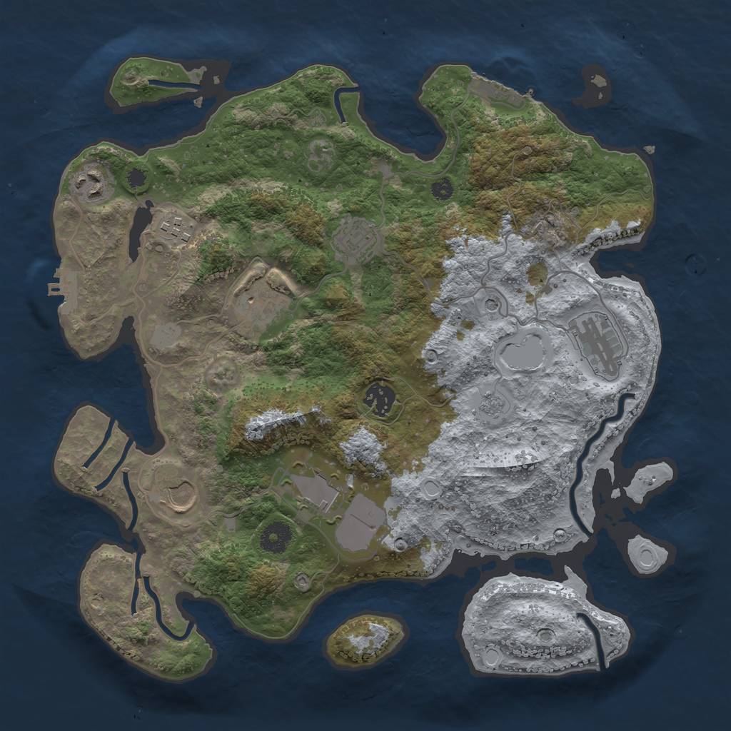 Rust Map: Procedural Map, Size: 3500, Seed: 177456, 15 Monuments