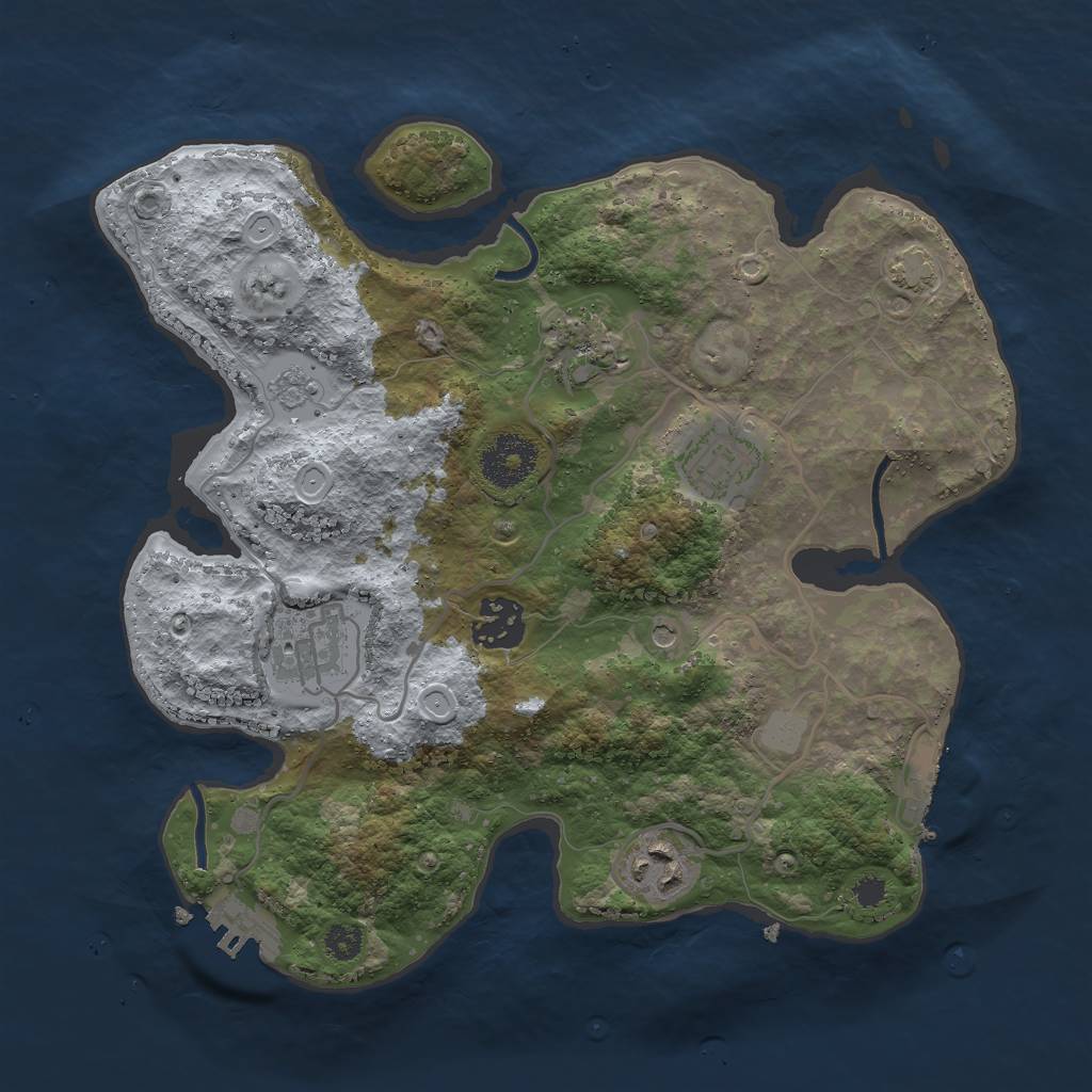 Rust Map: Procedural Map, Size: 3000, Seed: 746505, 13 Monuments