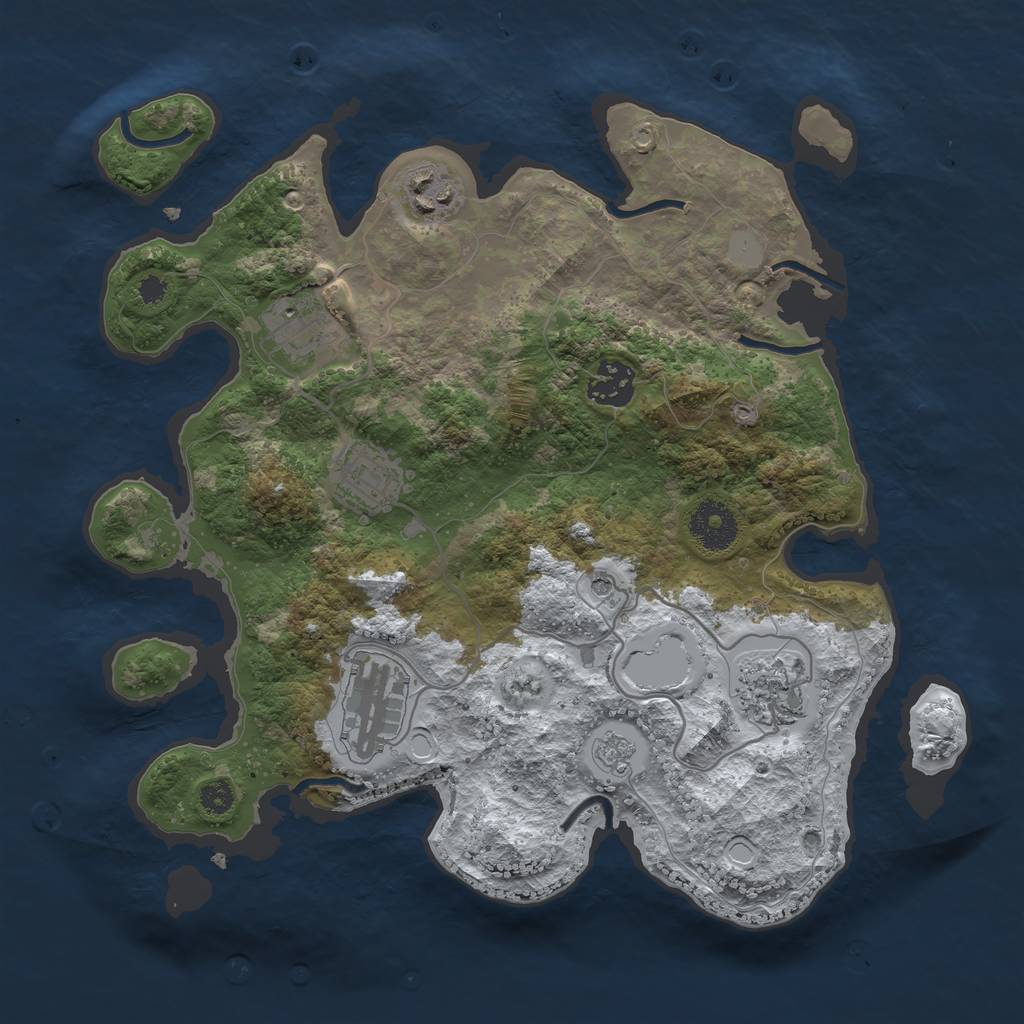 Rust Map: Procedural Map, Size: 3200, Seed: 4237, 13 Monuments