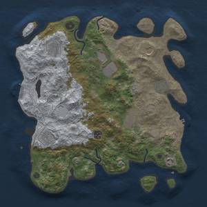 Thumbnail Rust Map: Procedural Map, Size: 3700, Seed: 276647758, 16 Monuments