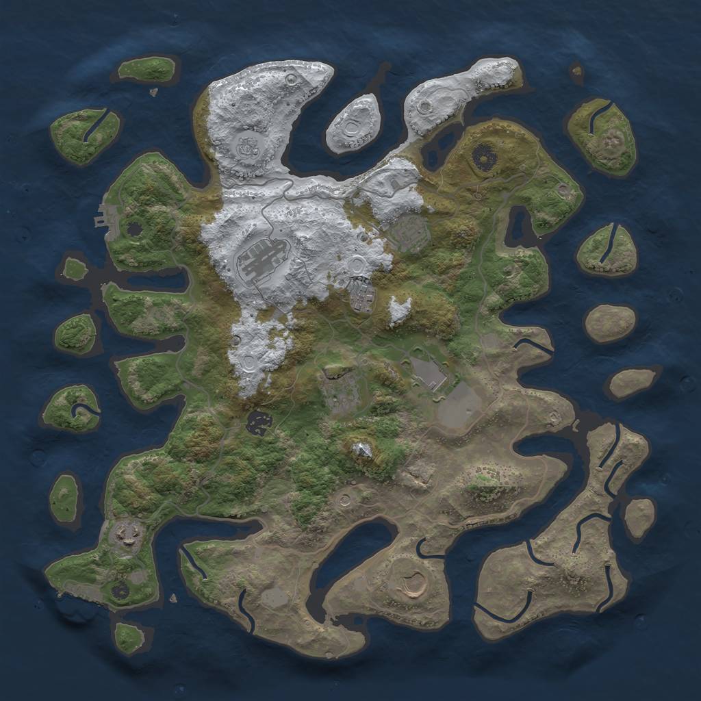 Rust Map: Procedural Map, Size: 4096, Seed: 12591561, 17 Monuments