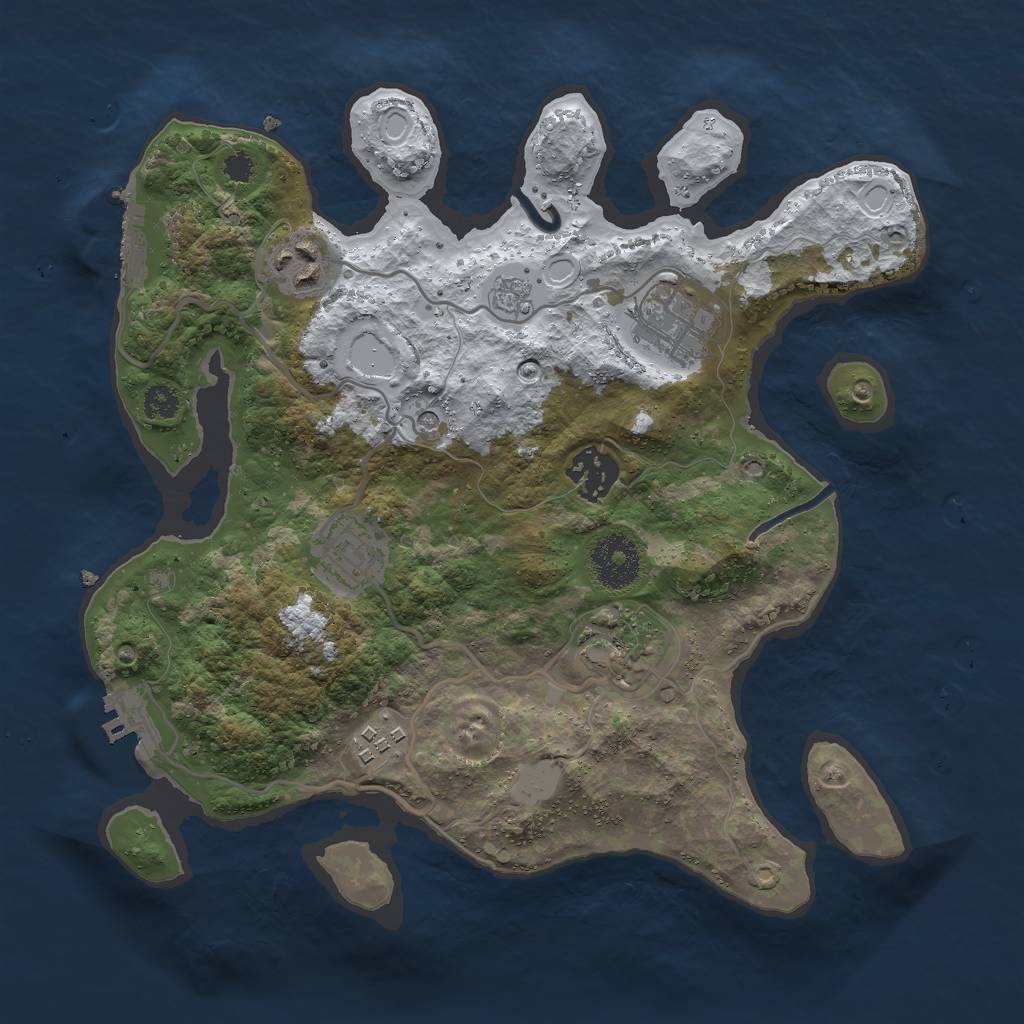 Rust Map: Procedural Map, Size: 3000, Seed: 331034, 15 Monuments