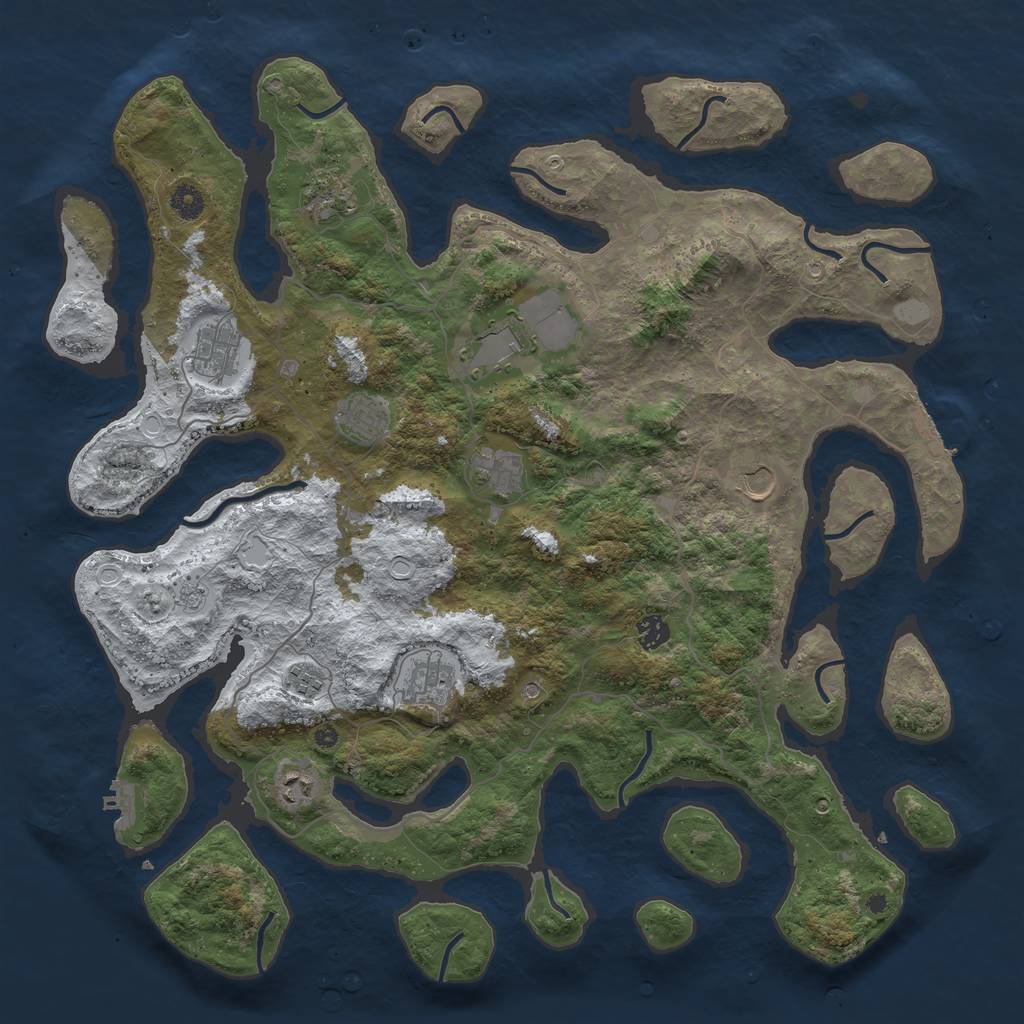 Rust Map: Procedural Map, Size: 4500, Seed: 17032894, 19 Monuments
