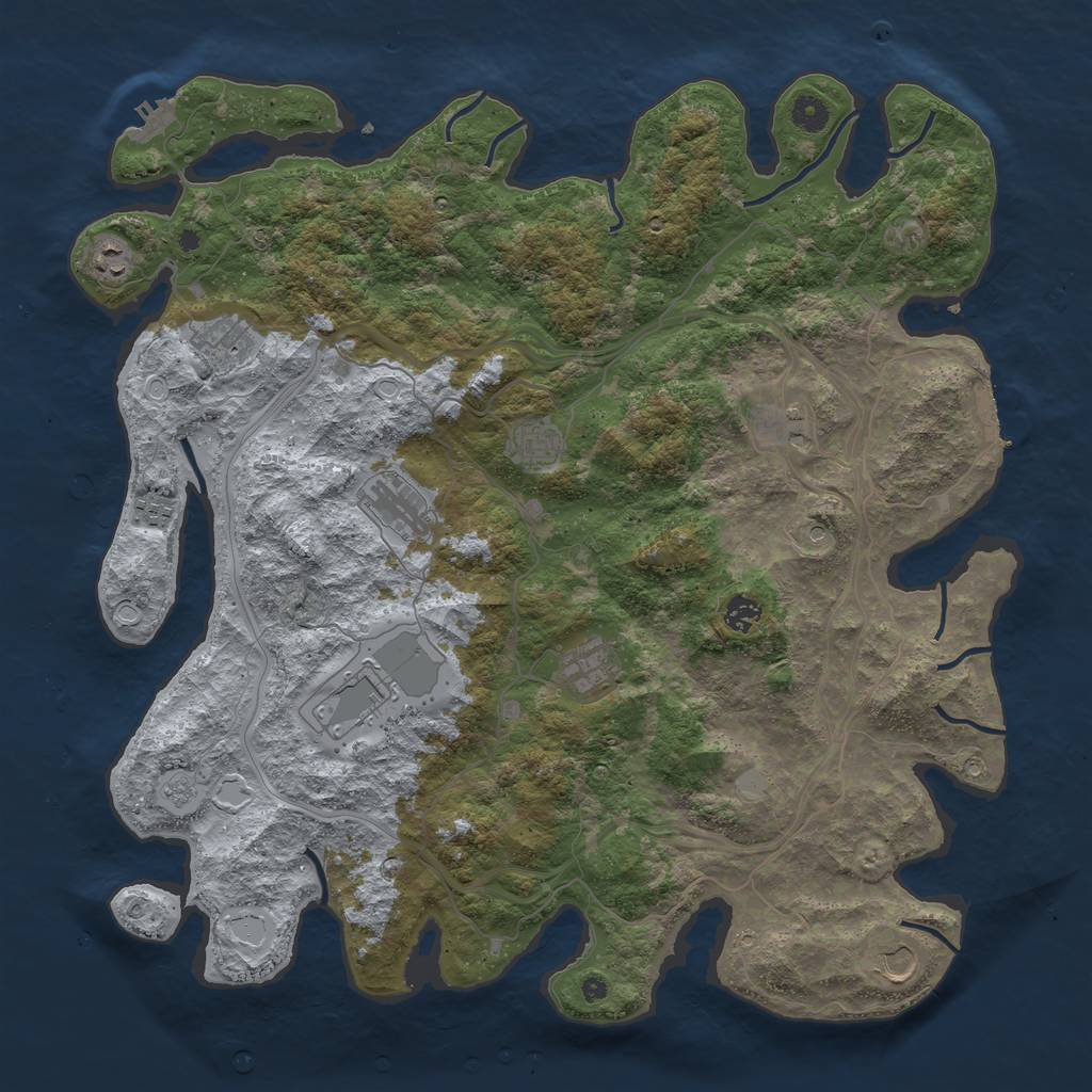 Rust Map: Procedural Map, Size: 4500, Seed: 1969, 17 Monuments