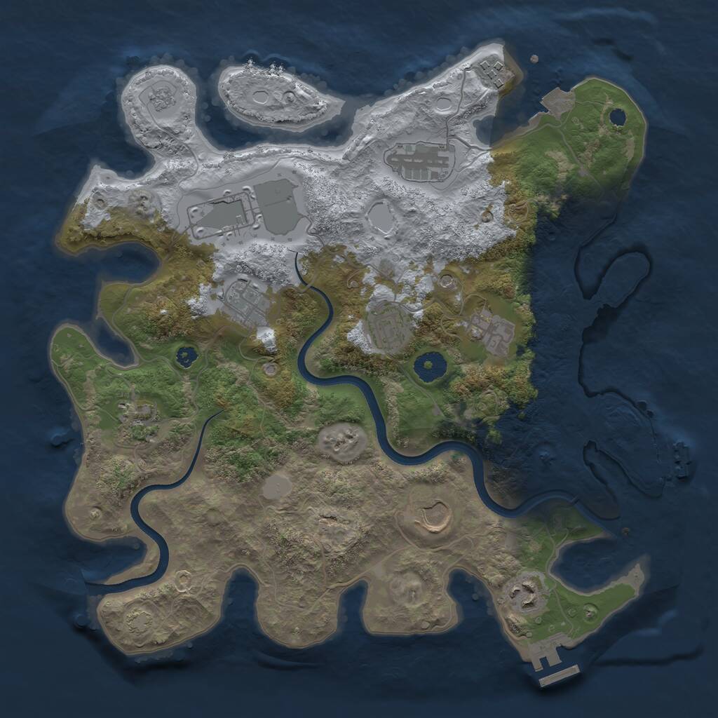 Rust Map: Procedural Map, Size: 3500, Seed: 962146262, 15 Monuments