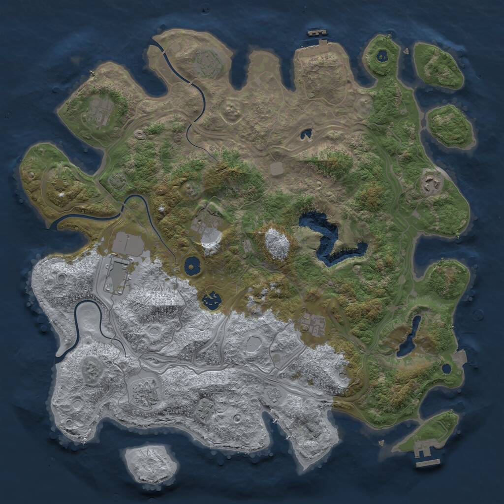 Rust Map: Procedural Map, Size: 4250, Seed: 671825243, 15 Monuments