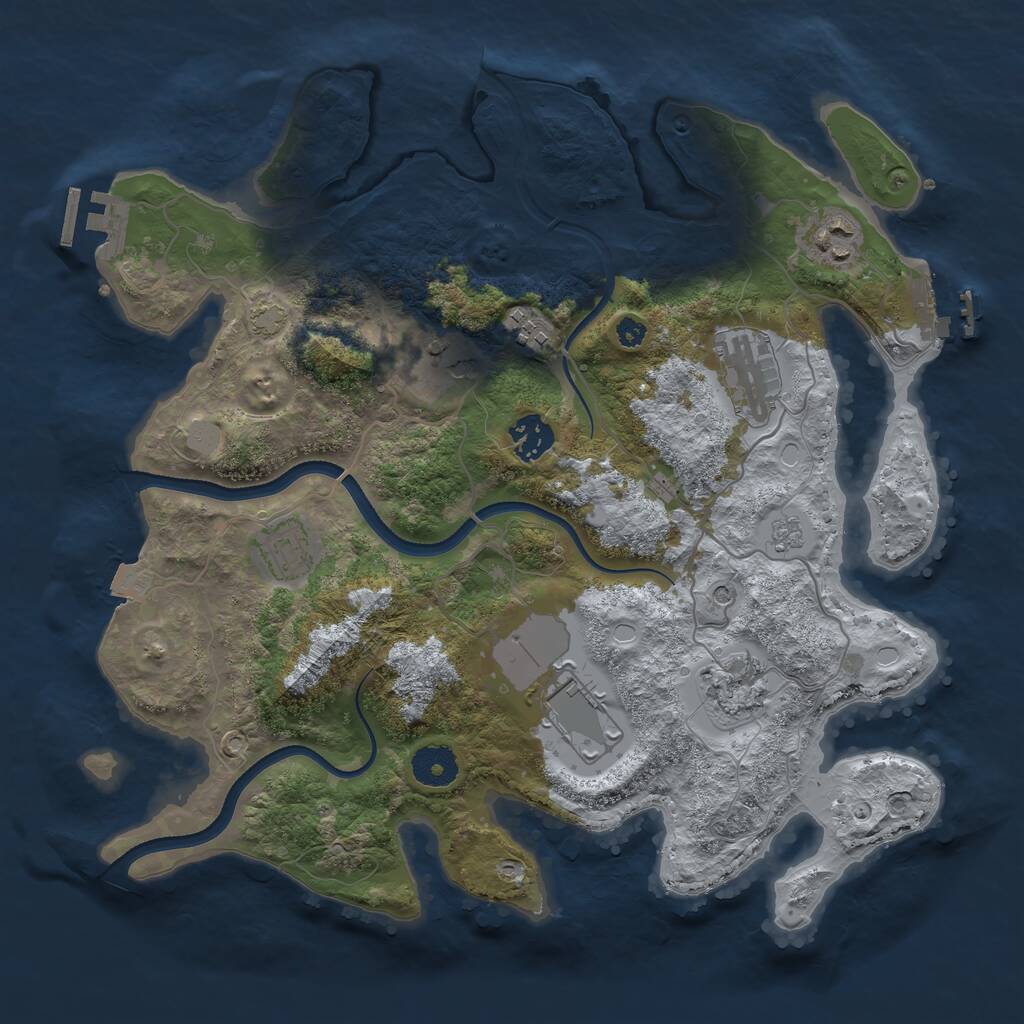 Rust Map: Procedural Map, Size: 3500, Seed: 1830354, 14 Monuments