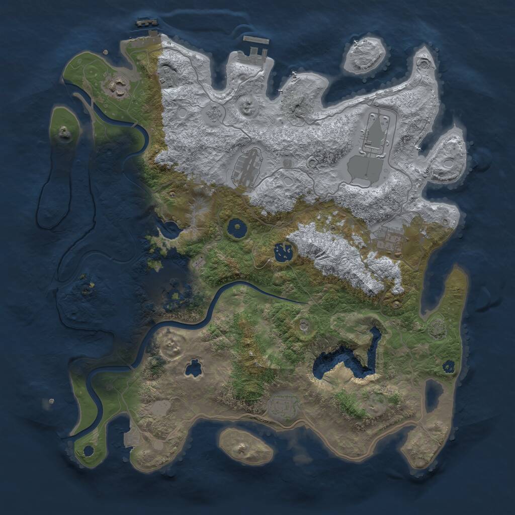 Rust Map: Procedural Map, Size: 4000, Seed: 315952, 14 Monuments