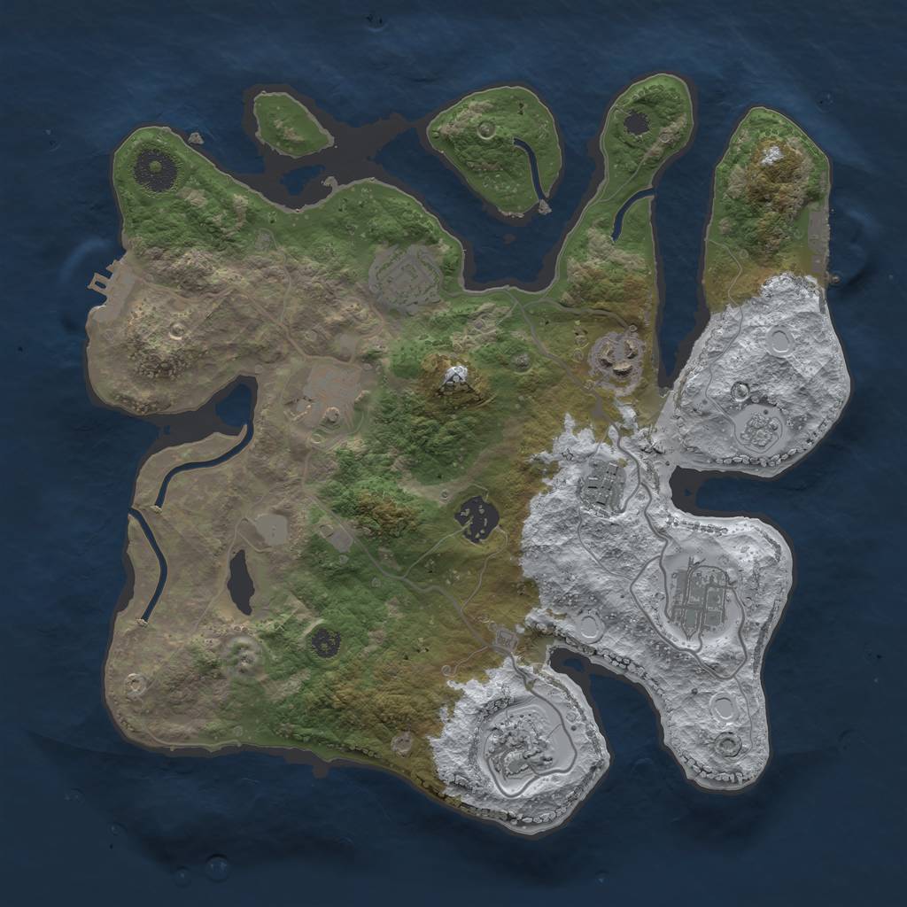 Rust Map: Procedural Map, Size: 3200, Seed: 54534636, 15 Monuments