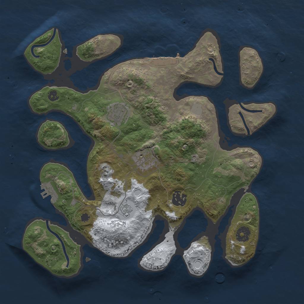 Rust Map: Procedural Map, Size: 3000, Seed: 24336, 11 Monuments