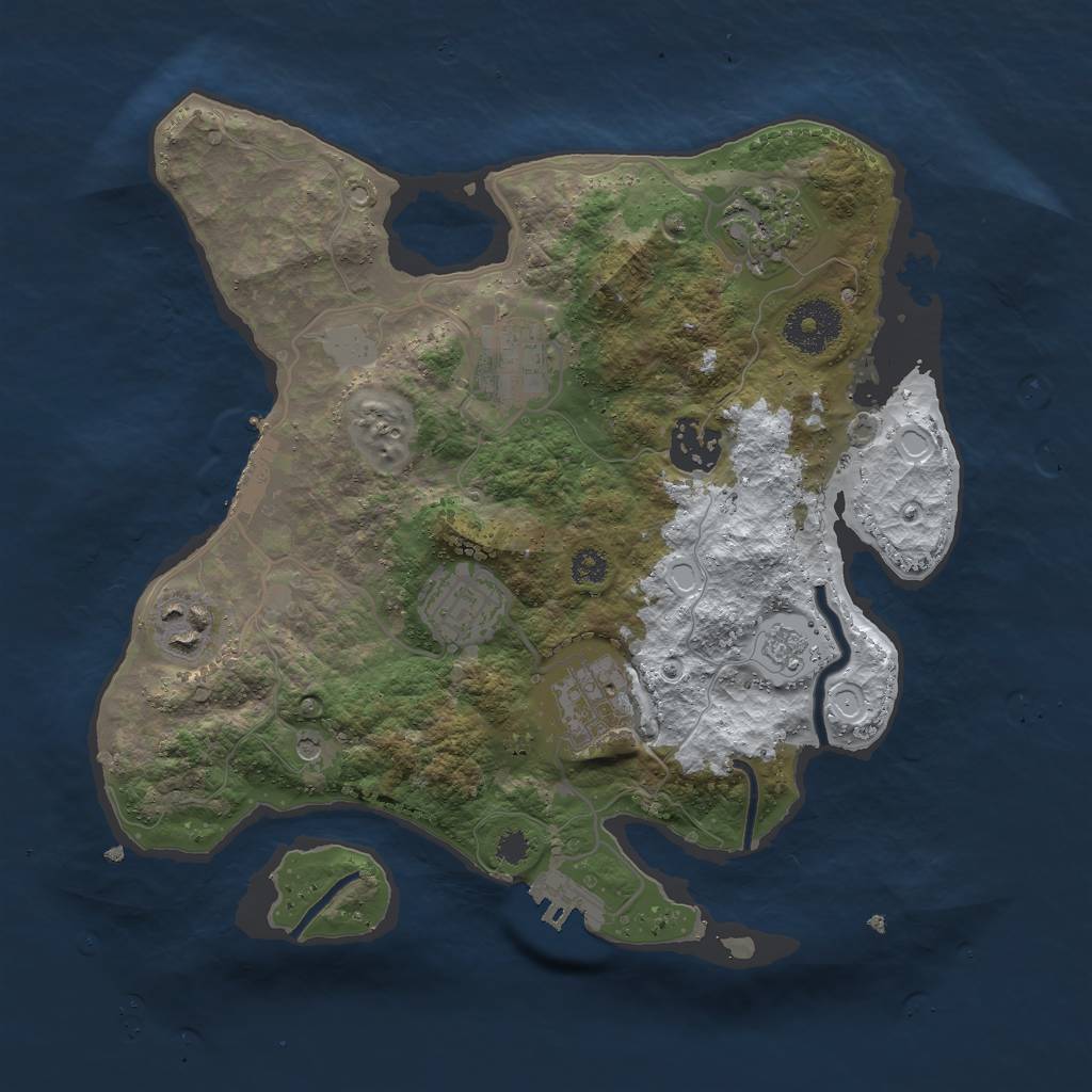 Rust Map: Procedural Map, Size: 3000, Seed: 855093, 15 Monuments