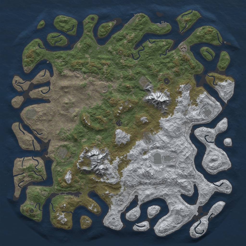 Rust Map: Procedural Map, Size: 6000, Seed: 116460768, 20 Monuments