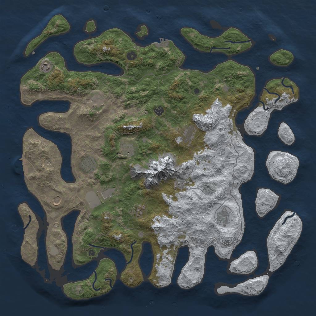 Rust Map: Procedural Map, Size: 5000, Seed: 10, 20 Monuments