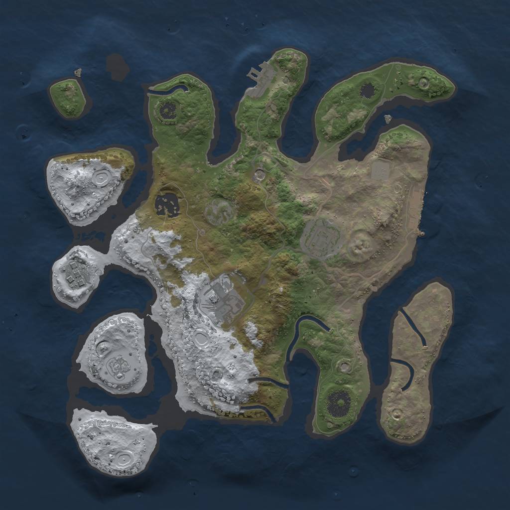 Rust Map: Procedural Map, Size: 3000, Seed: 478800, 13 Monuments