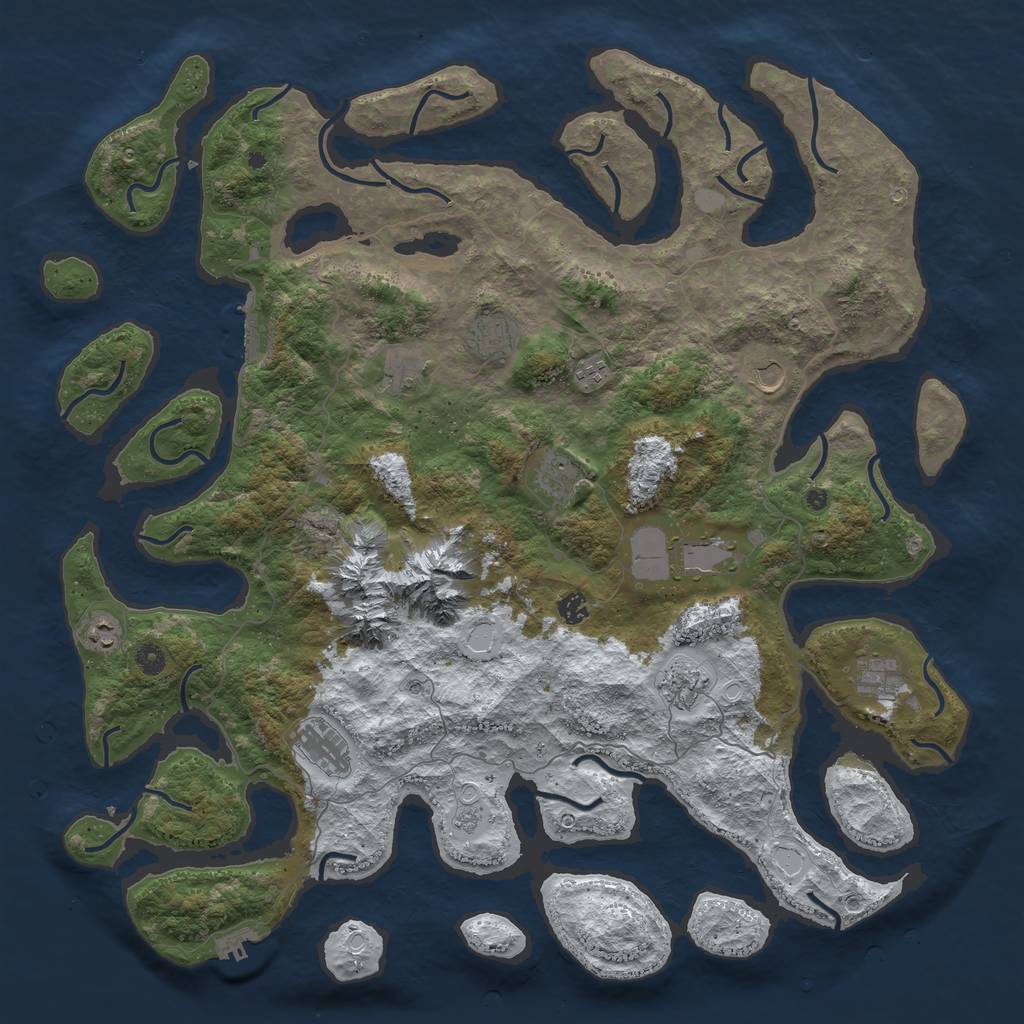 Rust Map: Procedural Map, Size: 5000, Seed: 112250505, 20 Monuments