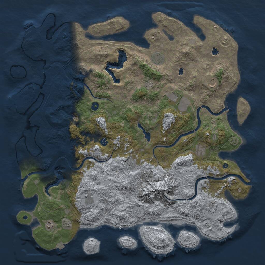 Rust Map: Procedural Map, Size: 5000, Seed: 112250505, 16 Monuments