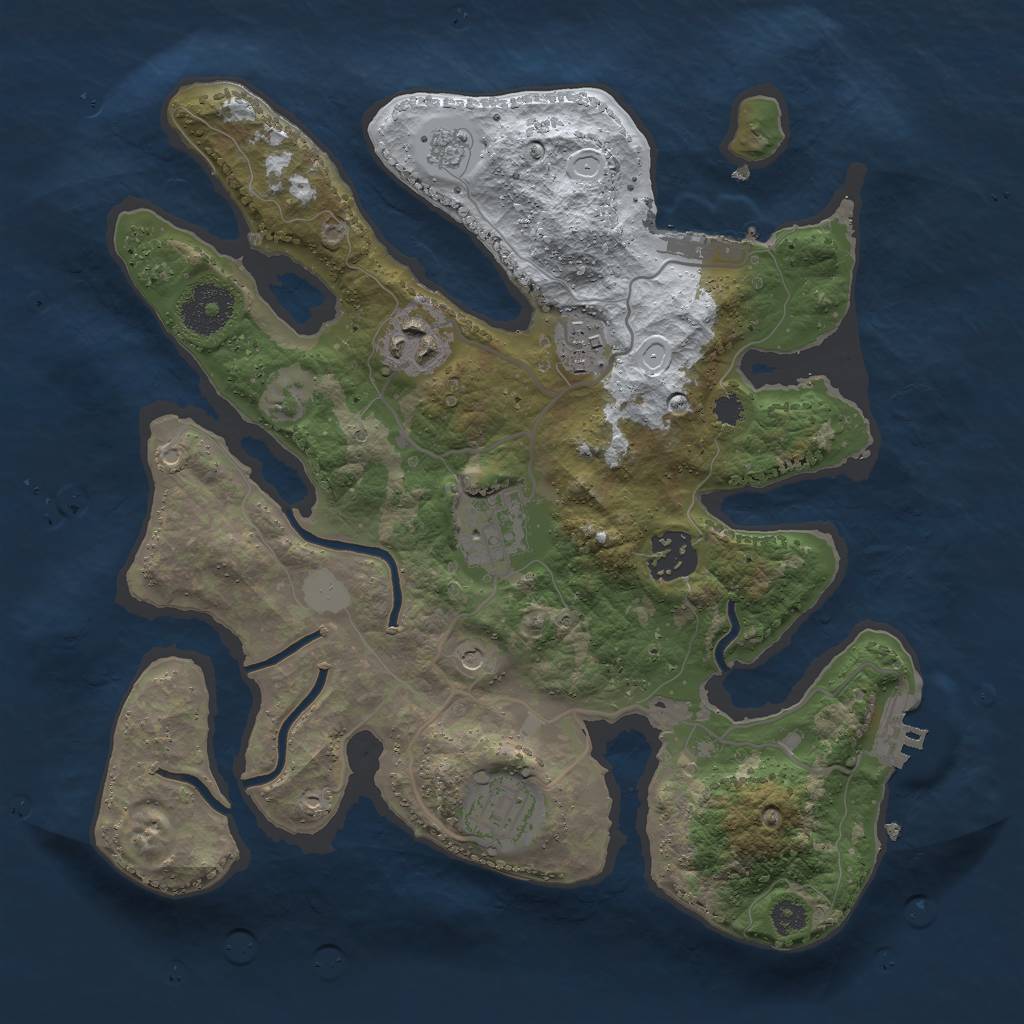 Rust Map: Procedural Map, Size: 3000, Seed: 284892, 14 Monuments