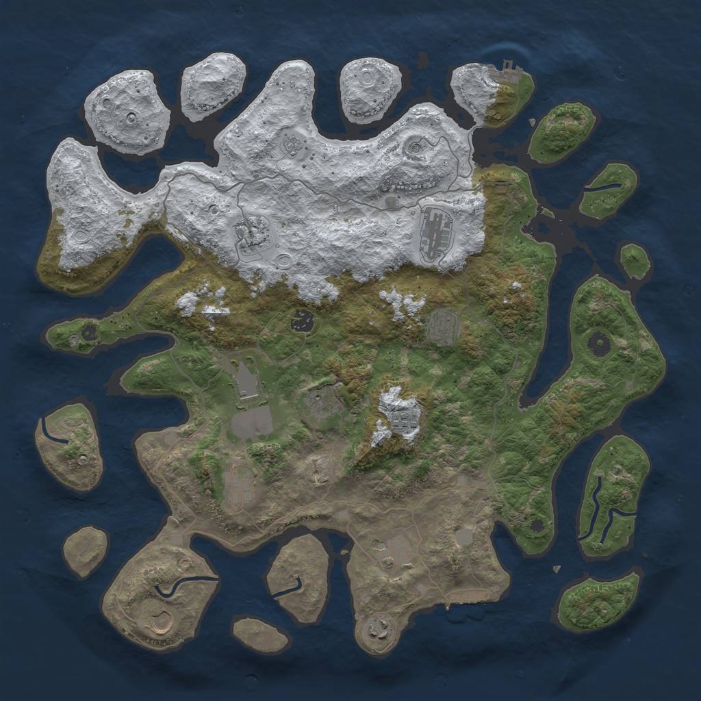 Rust Map: Procedural Map, Size: 4500, Seed: 61842513, 20 Monuments