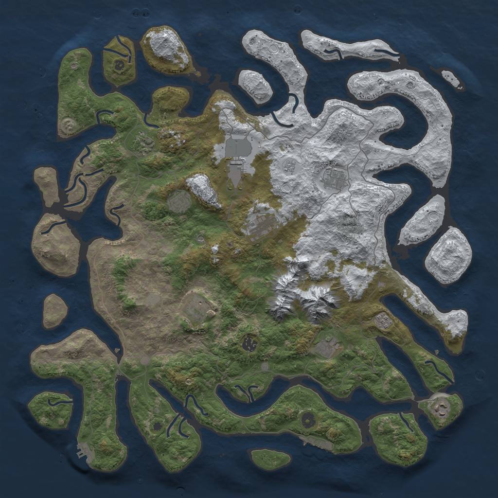 Rust Map: Procedural Map, Size: 5000, Seed: 18820837, 19 Monuments