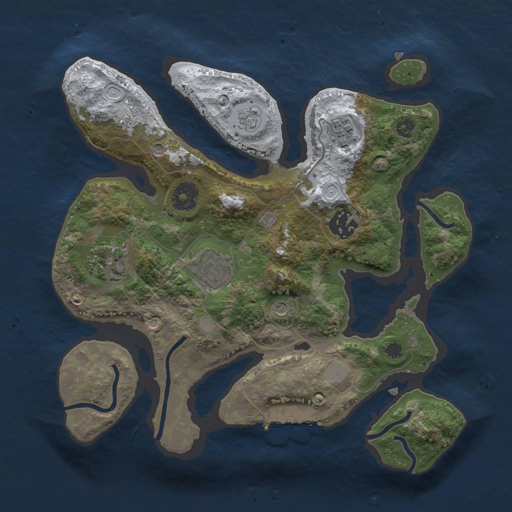 Rust Map: Procedural Map, Size: 2750, Seed: 35850412, 12 Monuments