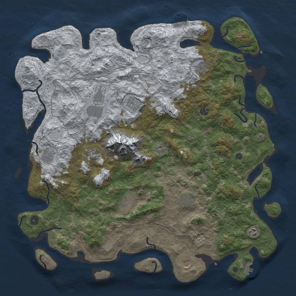 Rust Map: Procedural Map, Size: 5000, Seed: 98564731, 20 Monuments