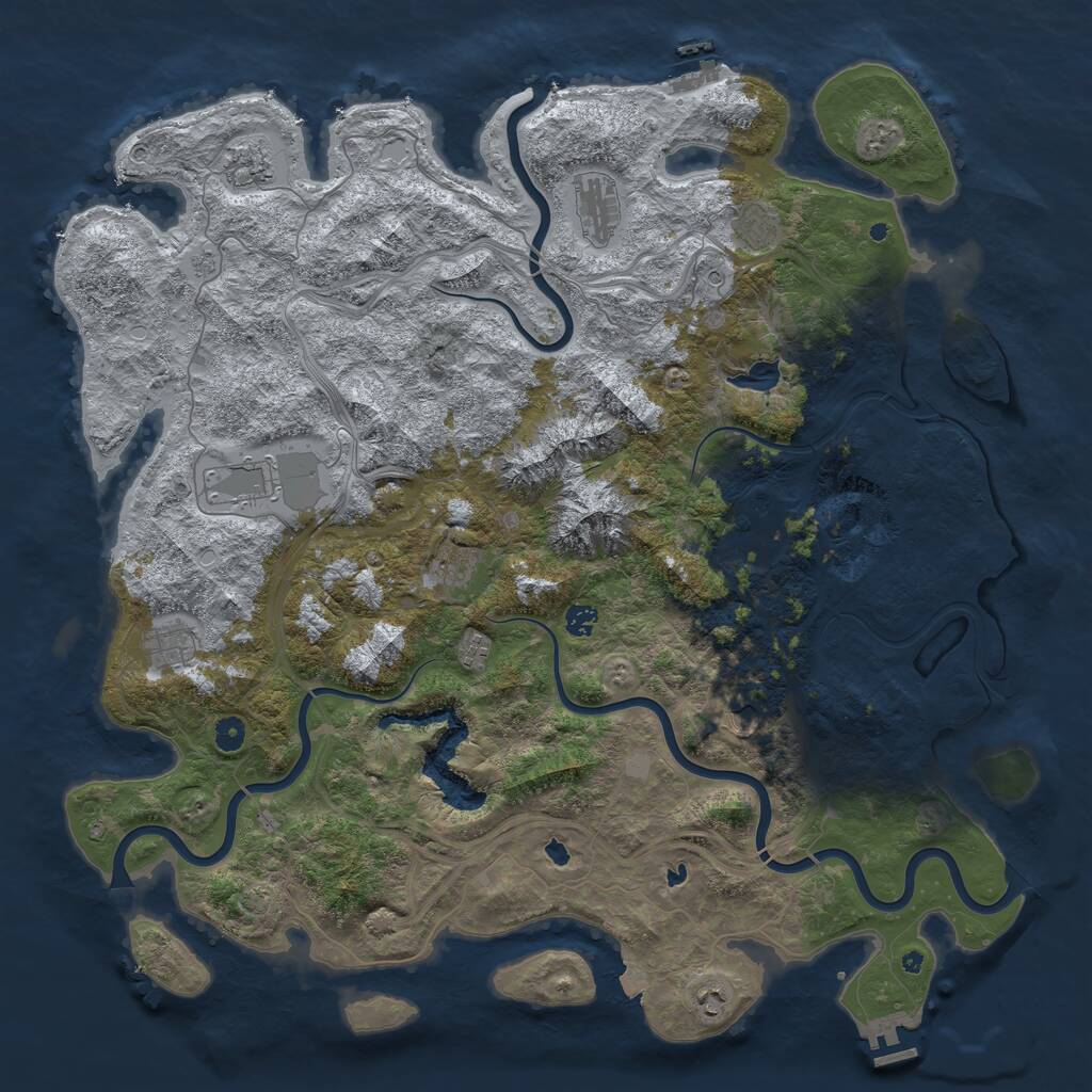 Rust Map: Procedural Map, Size: 5000, Seed: 98564731, 17 Monuments