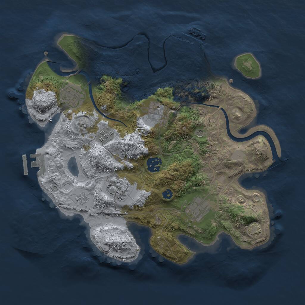 Rust Map: Procedural Map, Size: 3000, Seed: 682608, 12 Monuments