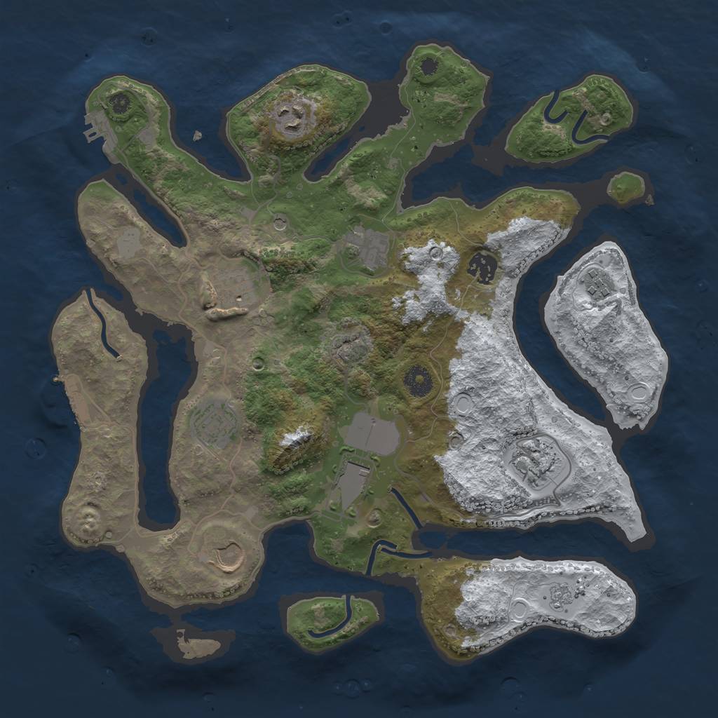 Rust Map: Procedural Map, Size: 3600, Seed: 17588437, 18 Monuments