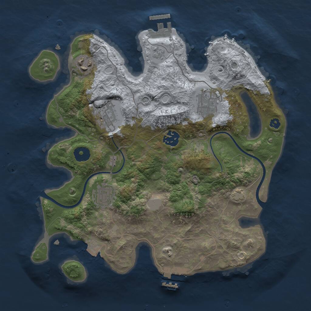Rust Map: Procedural Map, Size: 3000, Seed: 475812, 11 Monuments