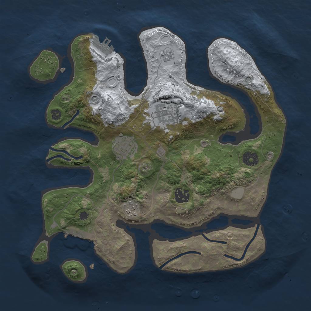 Rust Map: Procedural Map, Size: 3000, Seed: 475812, 13 Monuments