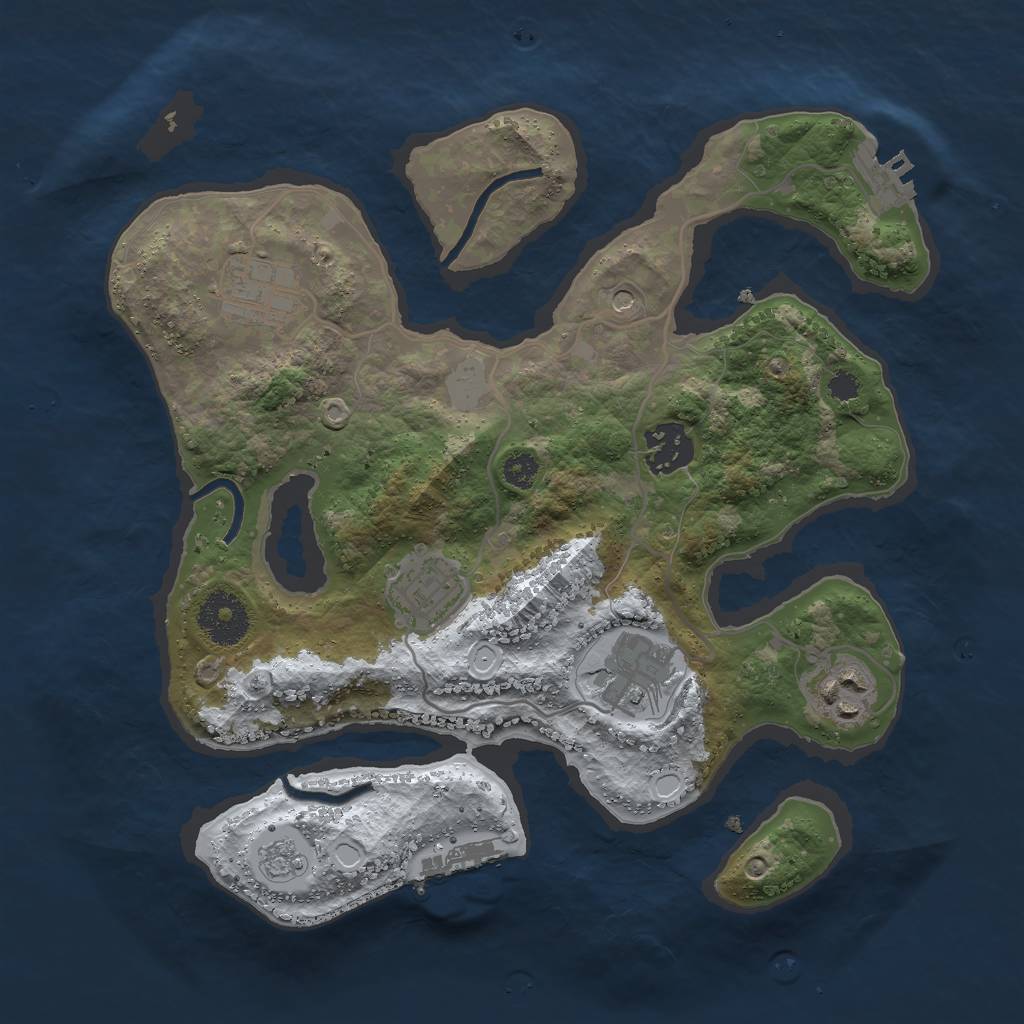 Rust Map: Procedural Map, Size: 3000, Seed: 1525081369, 14 Monuments