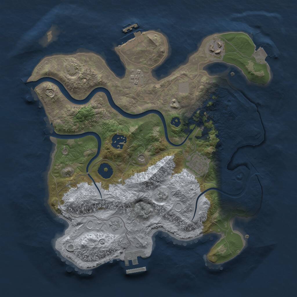 Rust Map: Procedural Map, Size: 3000, Seed: 1525081369, 10 Monuments