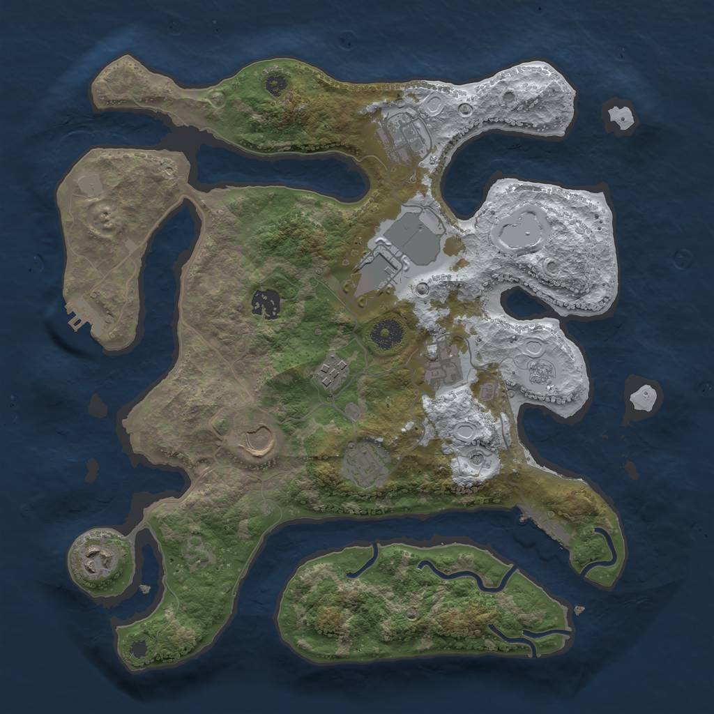 Rust Map: Procedural Map, Size: 3500, Seed: 31202, 17 Monuments