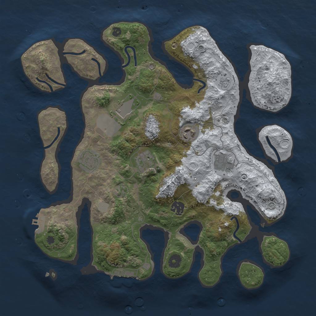 Rust Map: Procedural Map, Size: 3500, Seed: 53700, 15 Monuments