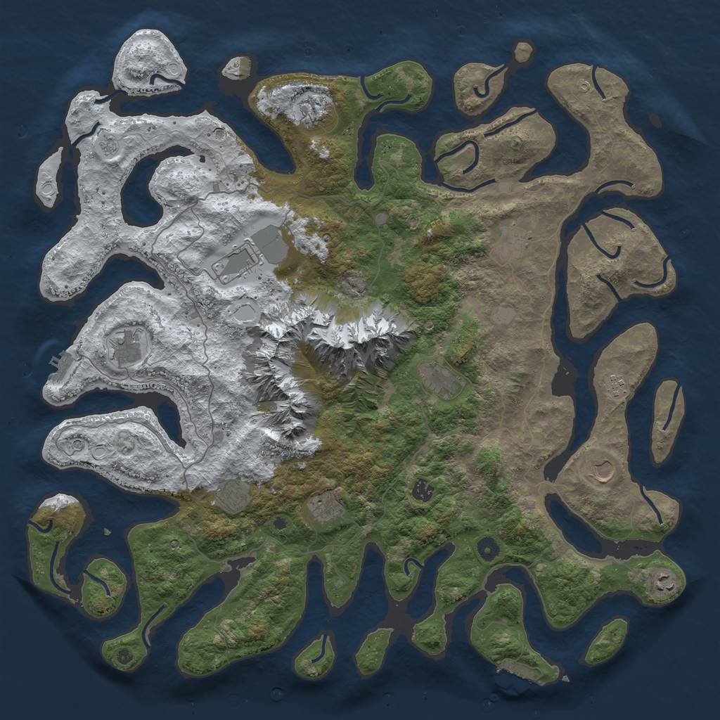 Rust Map: Procedural Map, Size: 5000, Seed: 48725, 20 Monuments