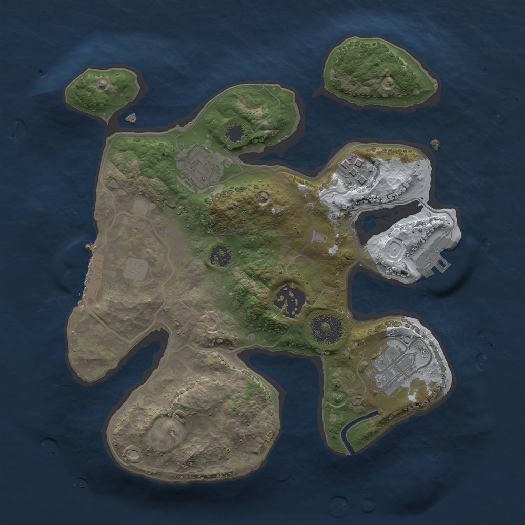 Rust Map: Procedural Map, Size: 2550, Seed: 213874102, 11 Monuments