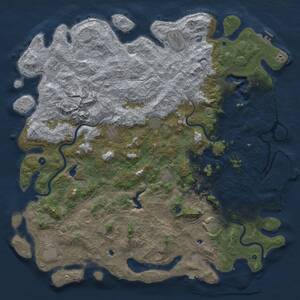 Thumbnail Rust Map: Procedural Map, Size: 6000, Seed: 439876134, 17 Monuments