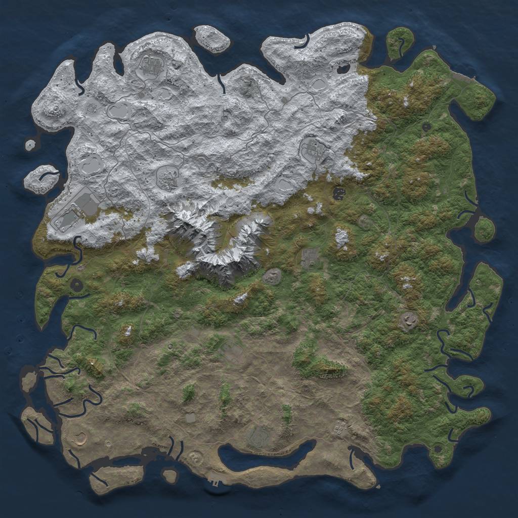 Rust Map: Procedural Map, Size: 6000, Seed: 439876134, 20 Monuments