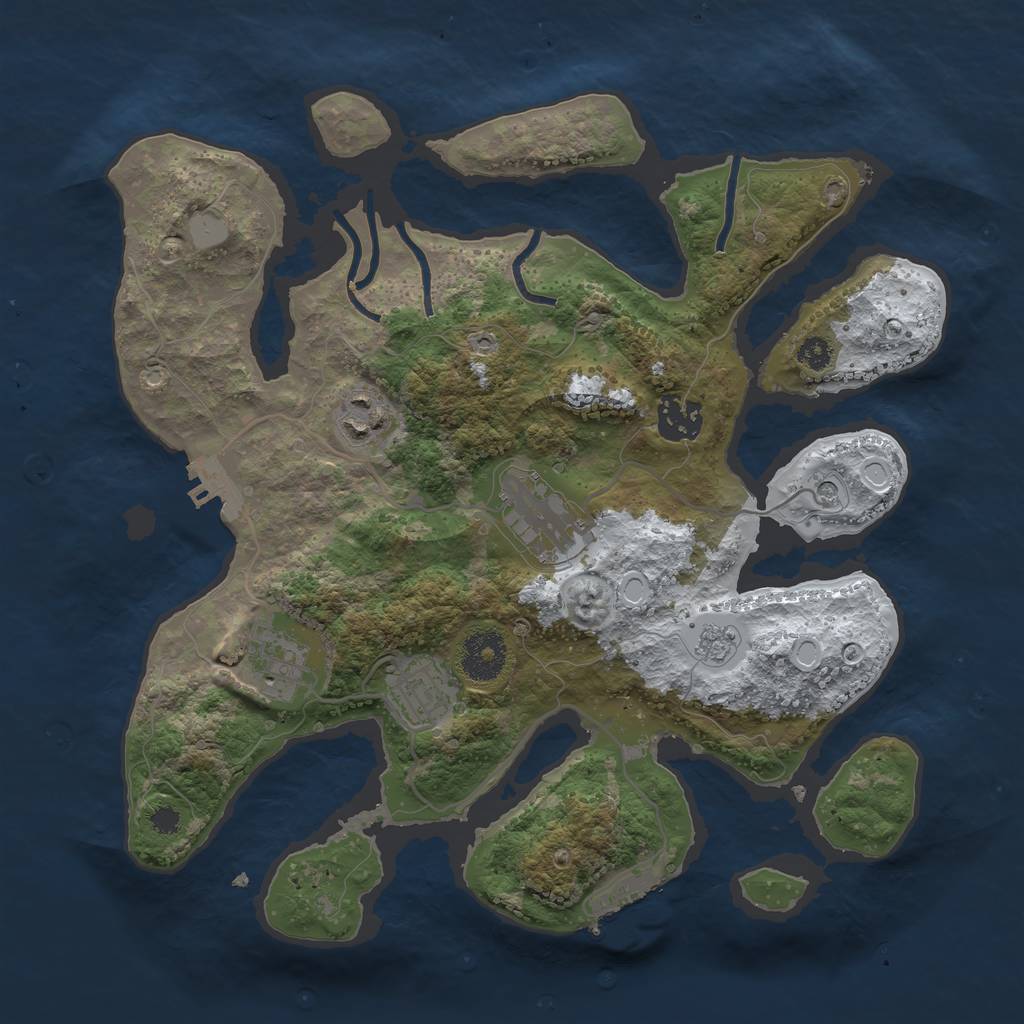 Rust Map: Procedural Map, Size: 3200, Seed: 50948, 14 Monuments