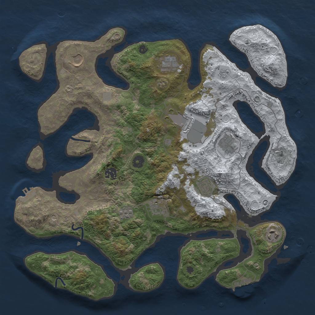 Rust Map: Procedural Map, Size: 3800, Seed: 29401, 18 Monuments