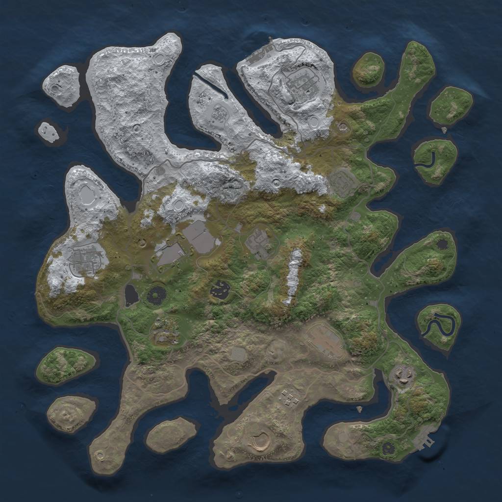 Rust Map: Procedural Map, Size: 4000, Seed: 482397, 20 Monuments