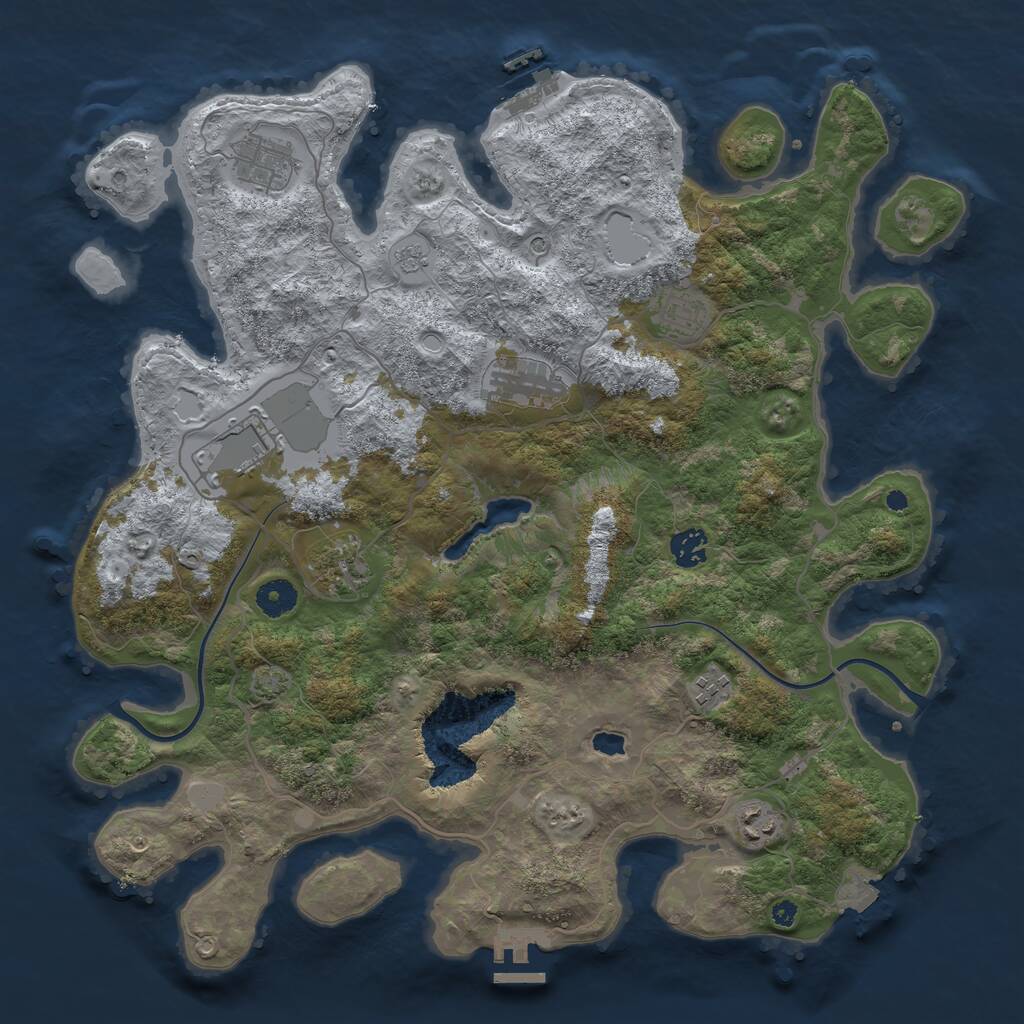 Rust Map: Procedural Map, Size: 4000, Seed: 482397, 14 Monuments