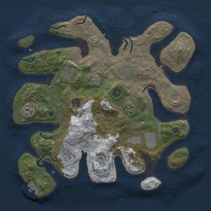 Thumbnail Rust Map: Procedural Map, Size: 3500, Seed: 9944010, 17 Monuments