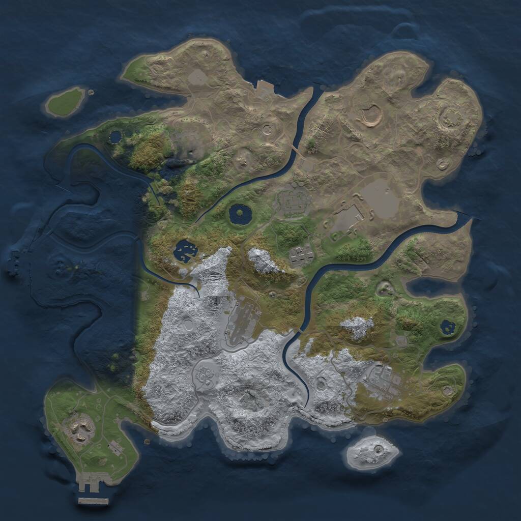 Rust Map: Procedural Map, Size: 3500, Seed: 9944010, 15 Monuments